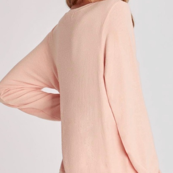 WILDFOX TRI-BOLT BAGGY BEACH JUMPER GUAVA COUTURE SWEET ESCAPE PEACH SWEATSHIRT - Picture 2 of 7